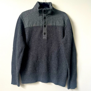 Banana Republic Button Charcoal Gray Sweater‎